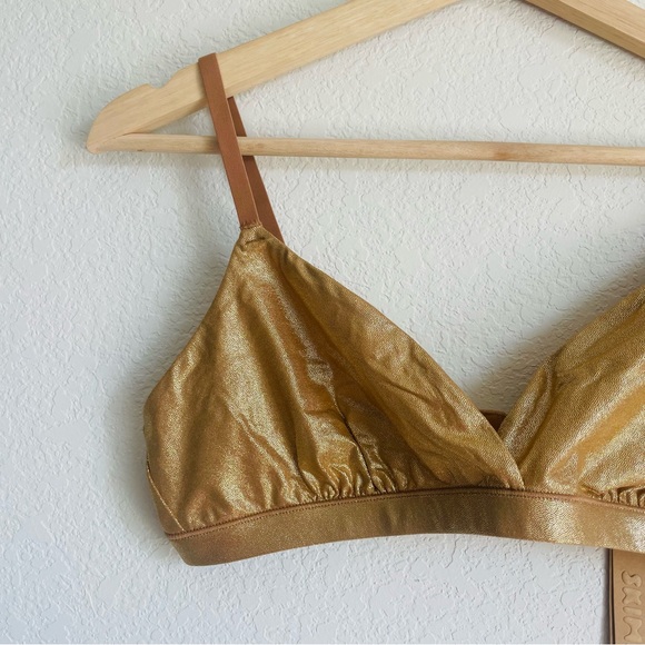 Skims FITS EVERYBODY Crossover BRALETTE Bra Gold Size Large NWT - Picture 6 of 9